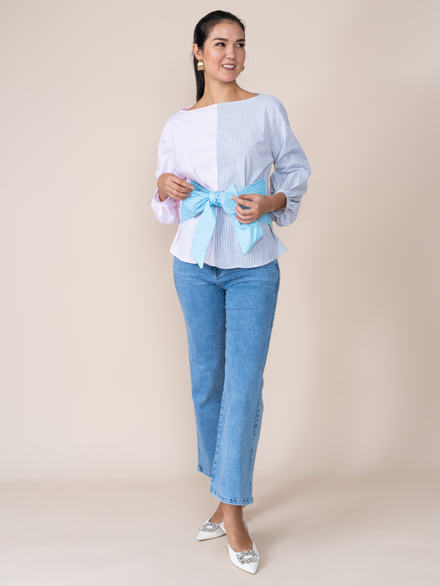 Karina Blouse Leaves Print
