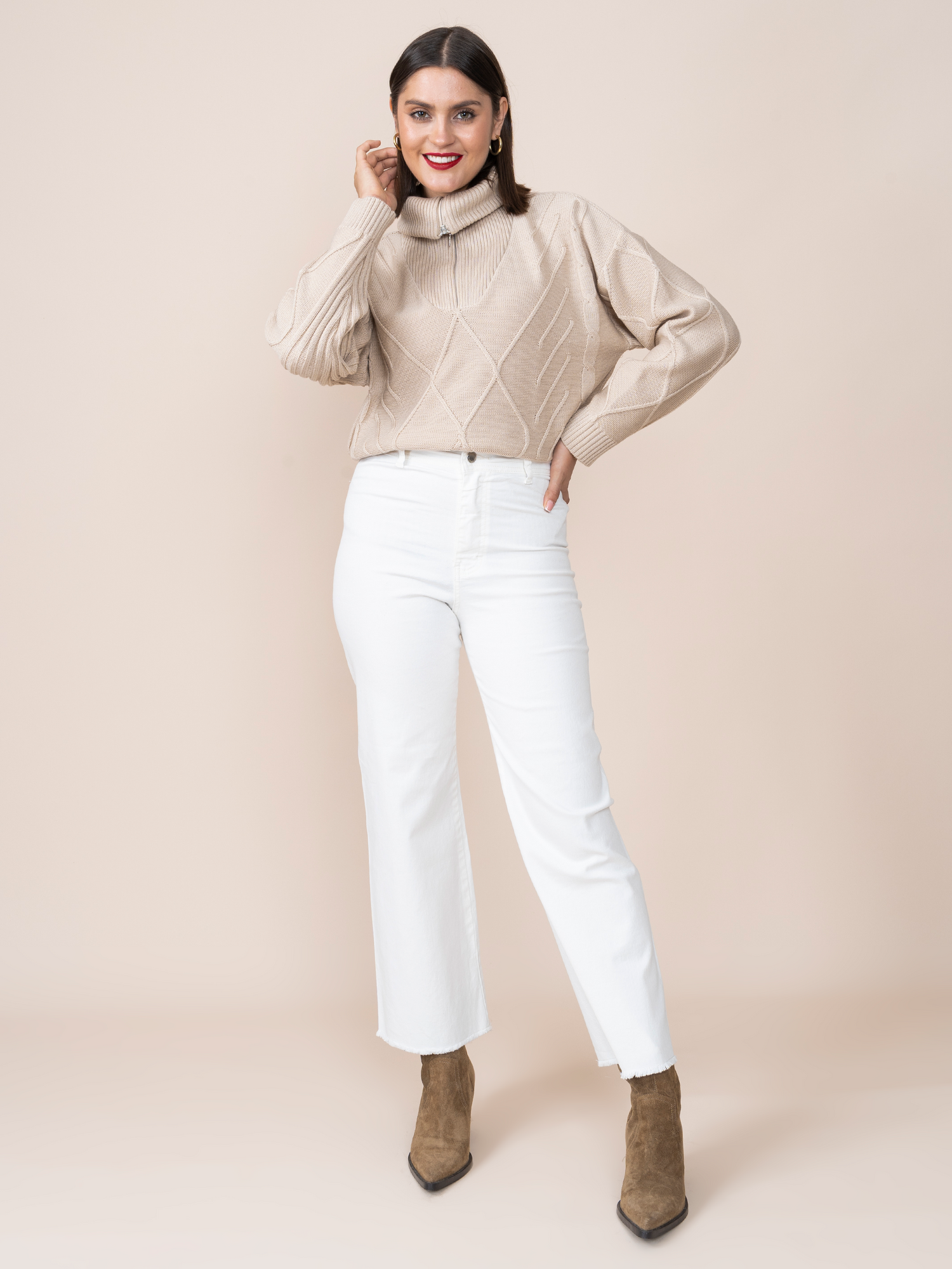 Chompa Tejida Cynthia Beige