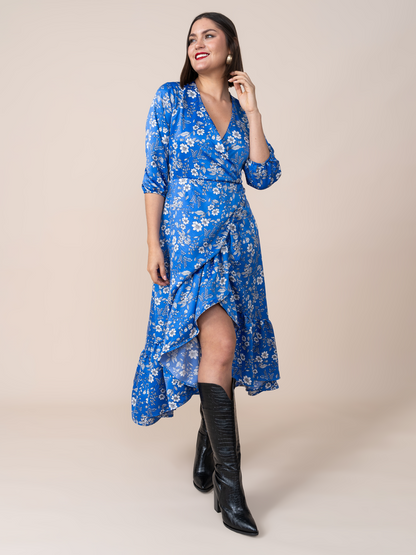 Vestido Nicole Estampado Azul