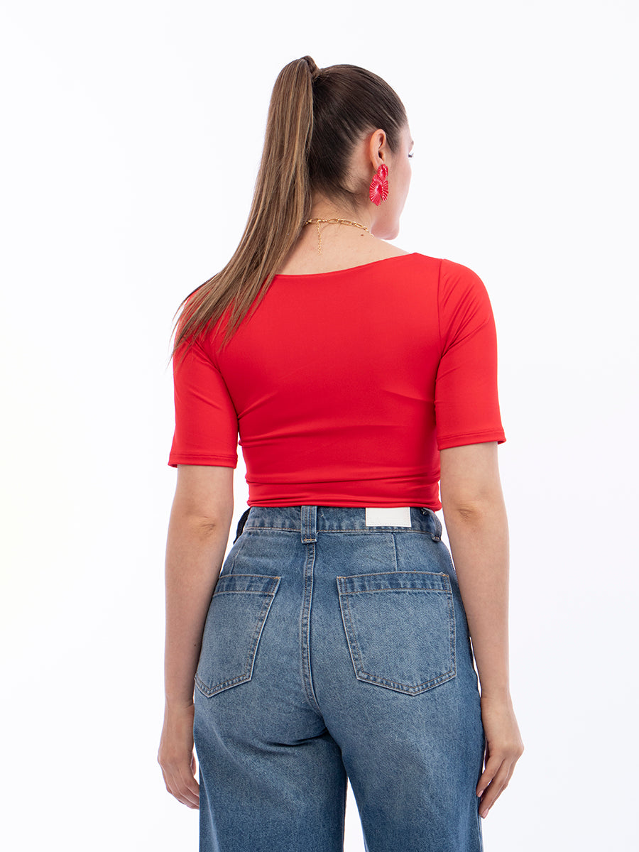 Body Básico Manga Corta Rojo