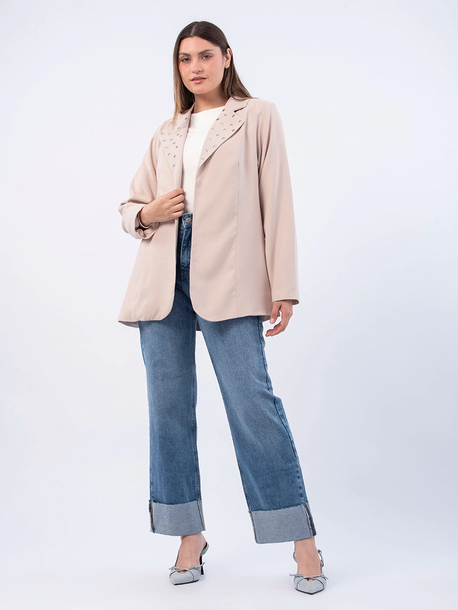 Blazer Martina Tachas Beige