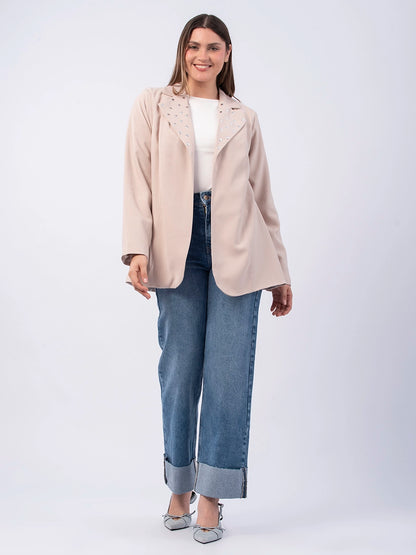 Blazer Martina Tachas Beige