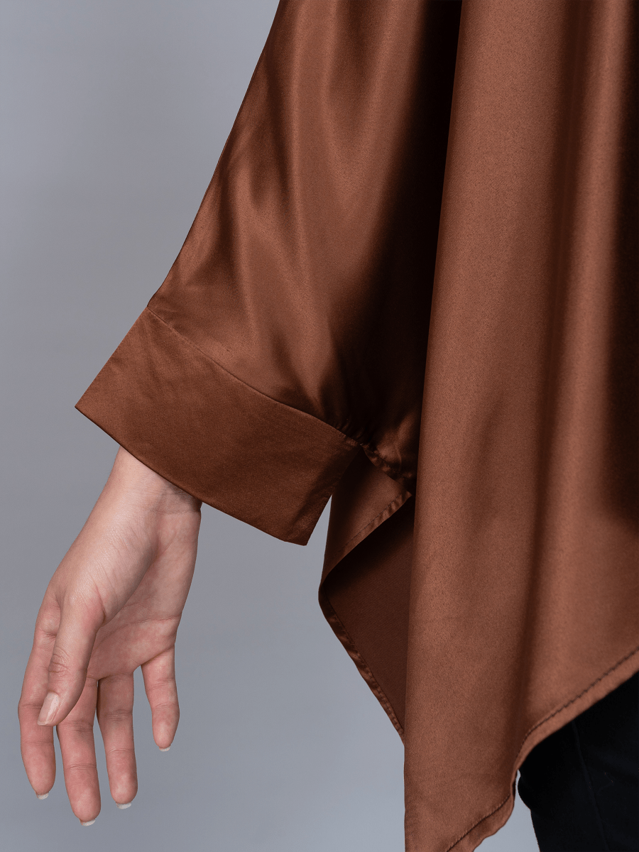Blusa Cuadrada Café Seda - Blusa de La Matier