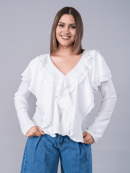 Blusa Margaret Blanca - Blusa de La Matier