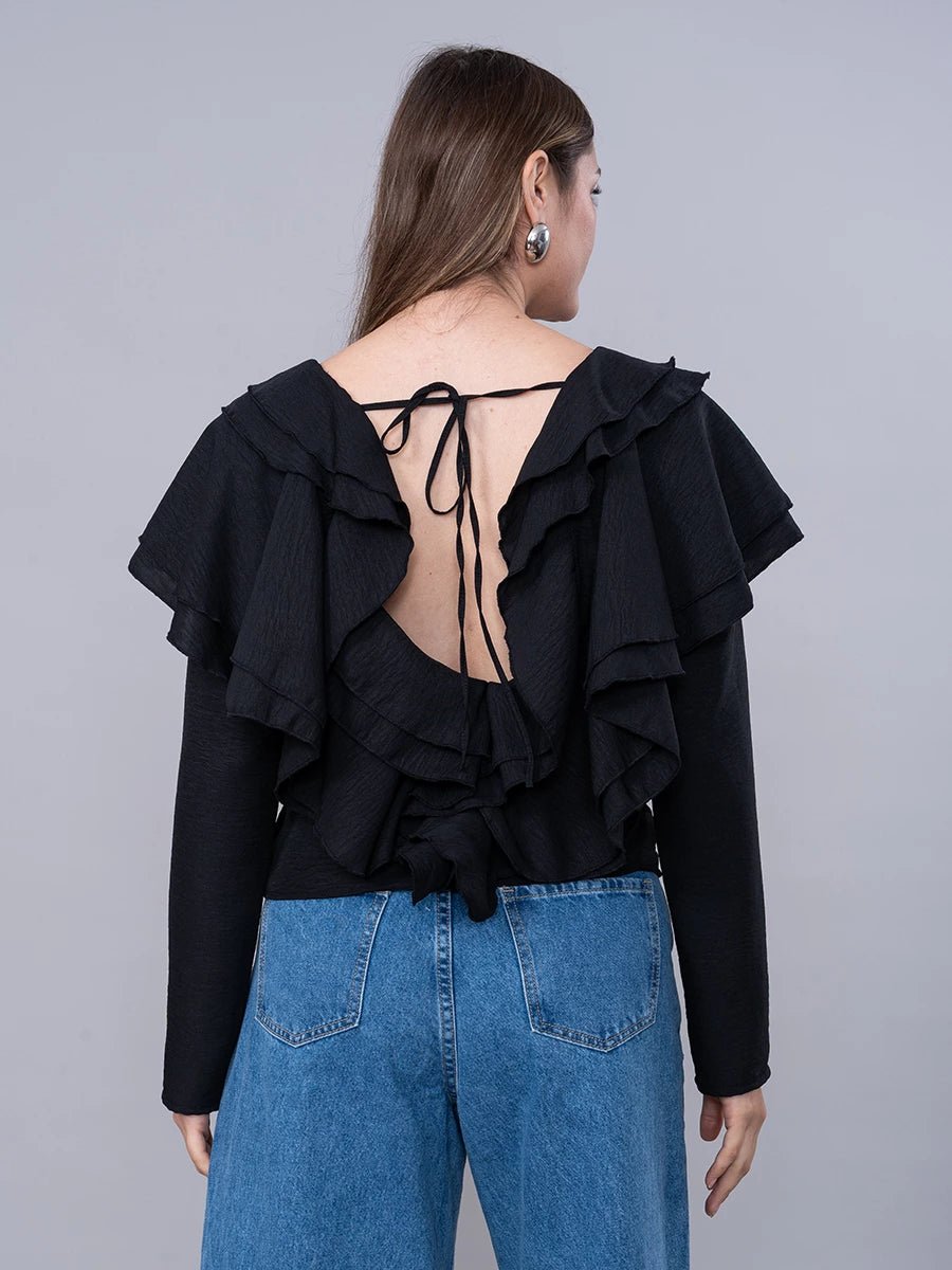 Blusa Margaret Negro - Blusa de La Matier