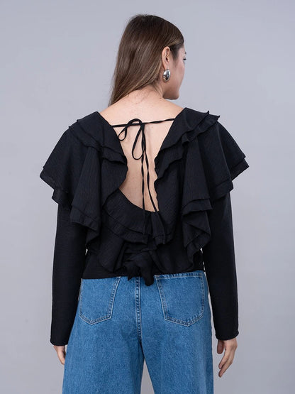 Blusa Margaret Negro - Blusa de La Matier