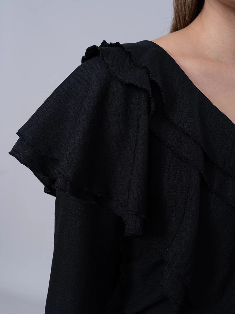 Blusa Margaret Negro - Blusa de La Matier