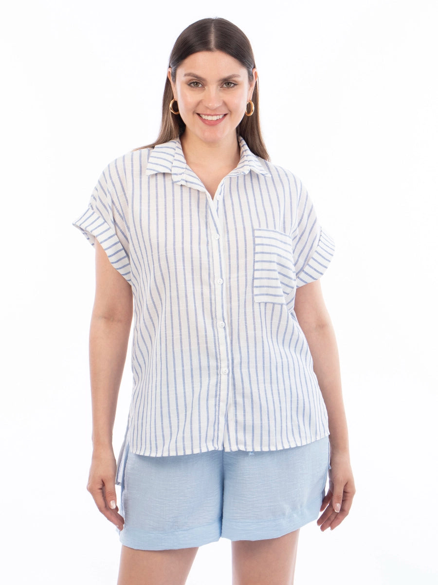 Blusa Maribel Rayas Celeste