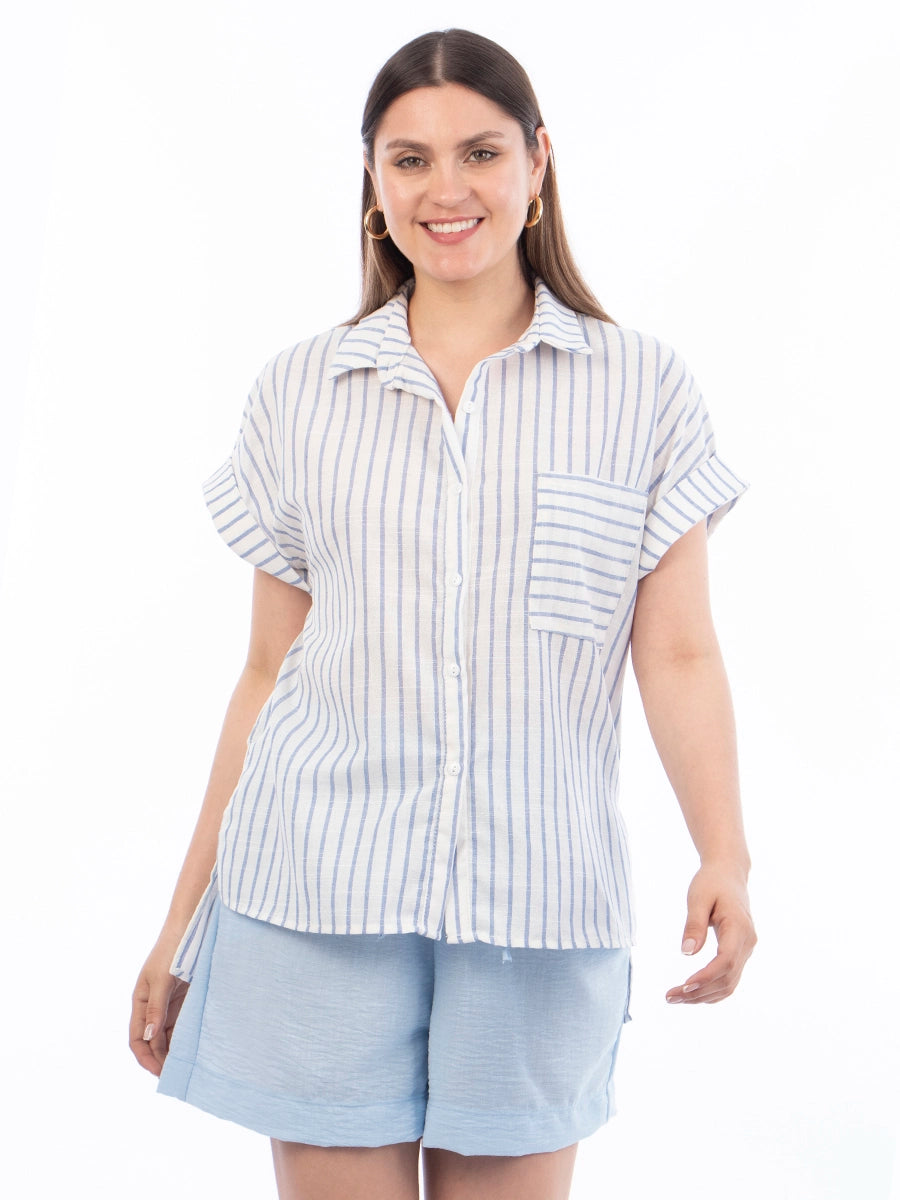 Blusa Maribel Rayas Celeste