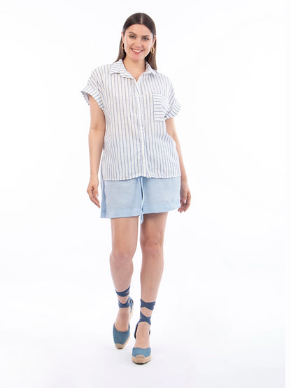 Blusa Maribel Rayas Celeste