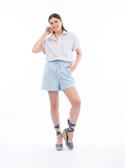 Blusa Maribel Rayas Celeste