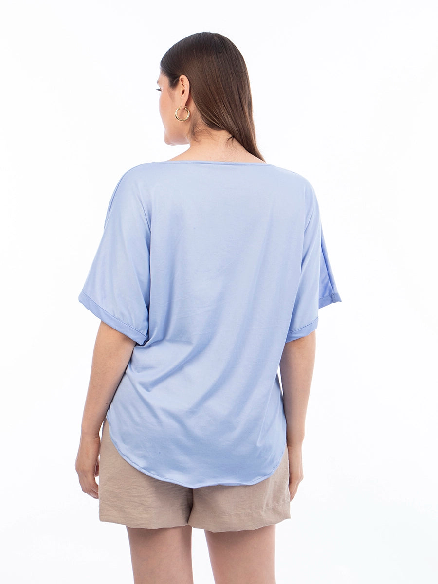 Polo Básico Celeste en Tuvalu