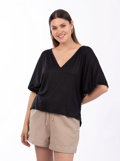 Polo Básico Negro en Tuvalu