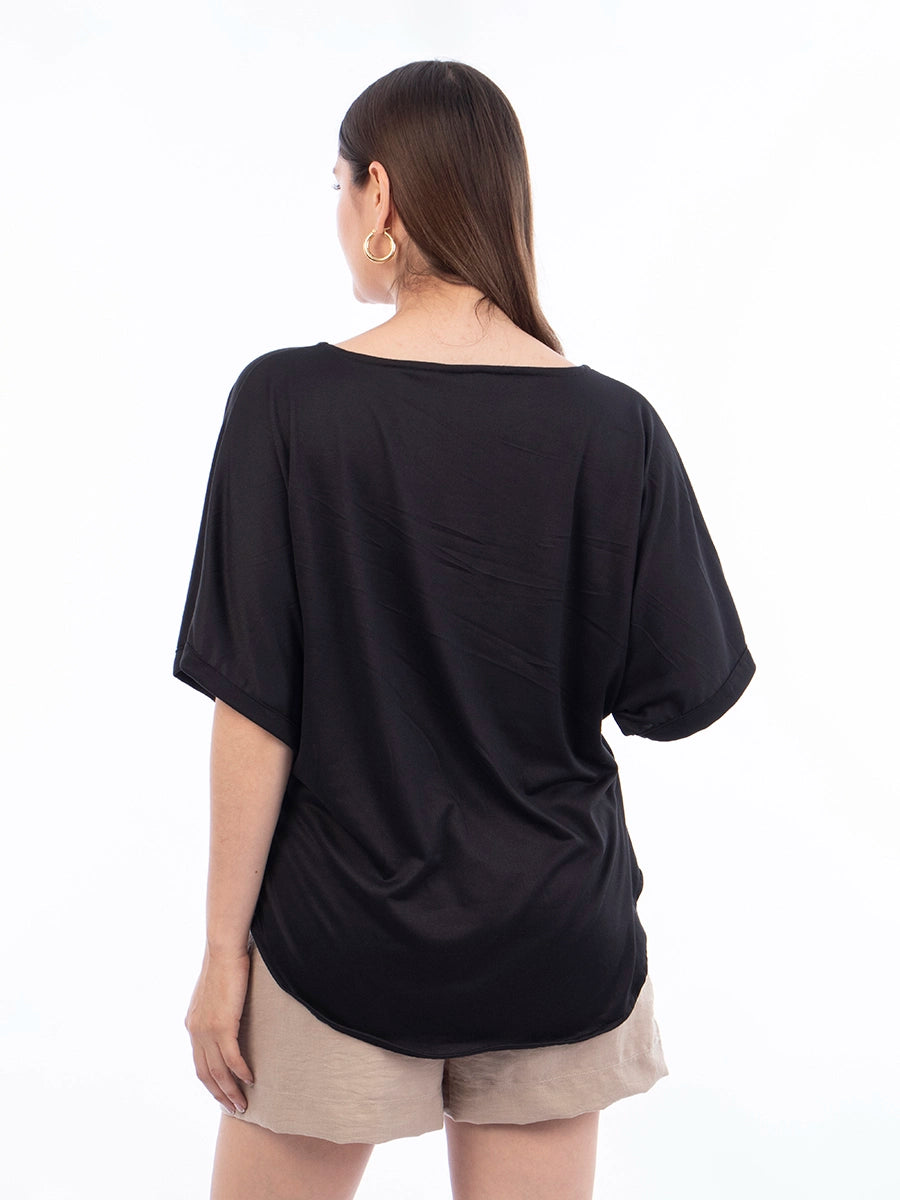 Polo Básico Negro en Tuvalu