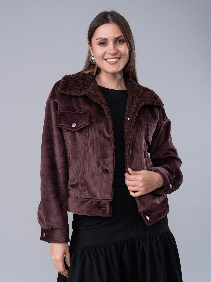 Casaca Corduroy Valentina Marrón - Casaca de La Matier