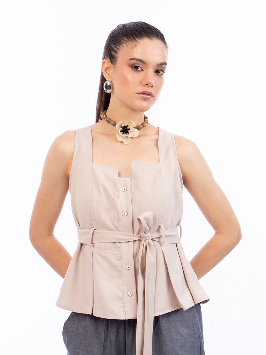 Chaleco Nat Beige