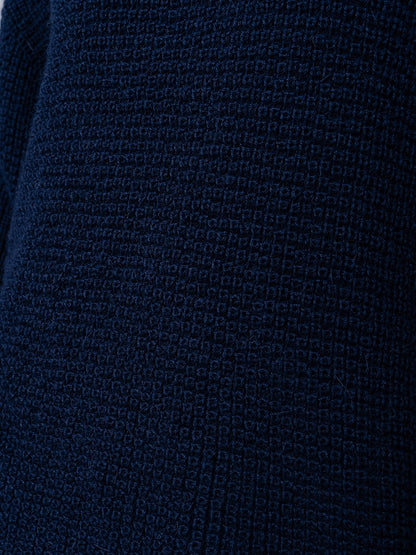 Chompa Tejida de Alpaca Azul Oscuro