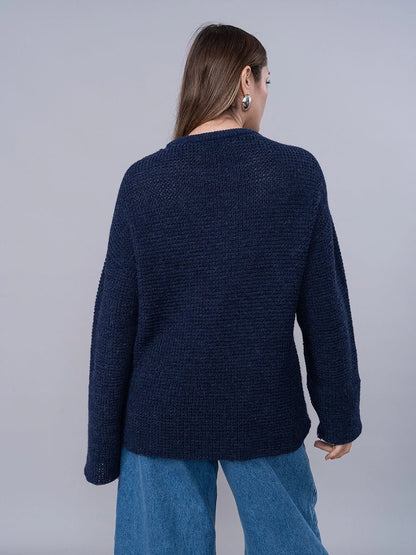 Chompa Tejida de Alpaca Acero - Chompa de La Matier
