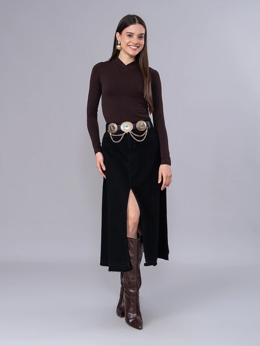 Falda Denim Carla Negro - Falda de La Matier