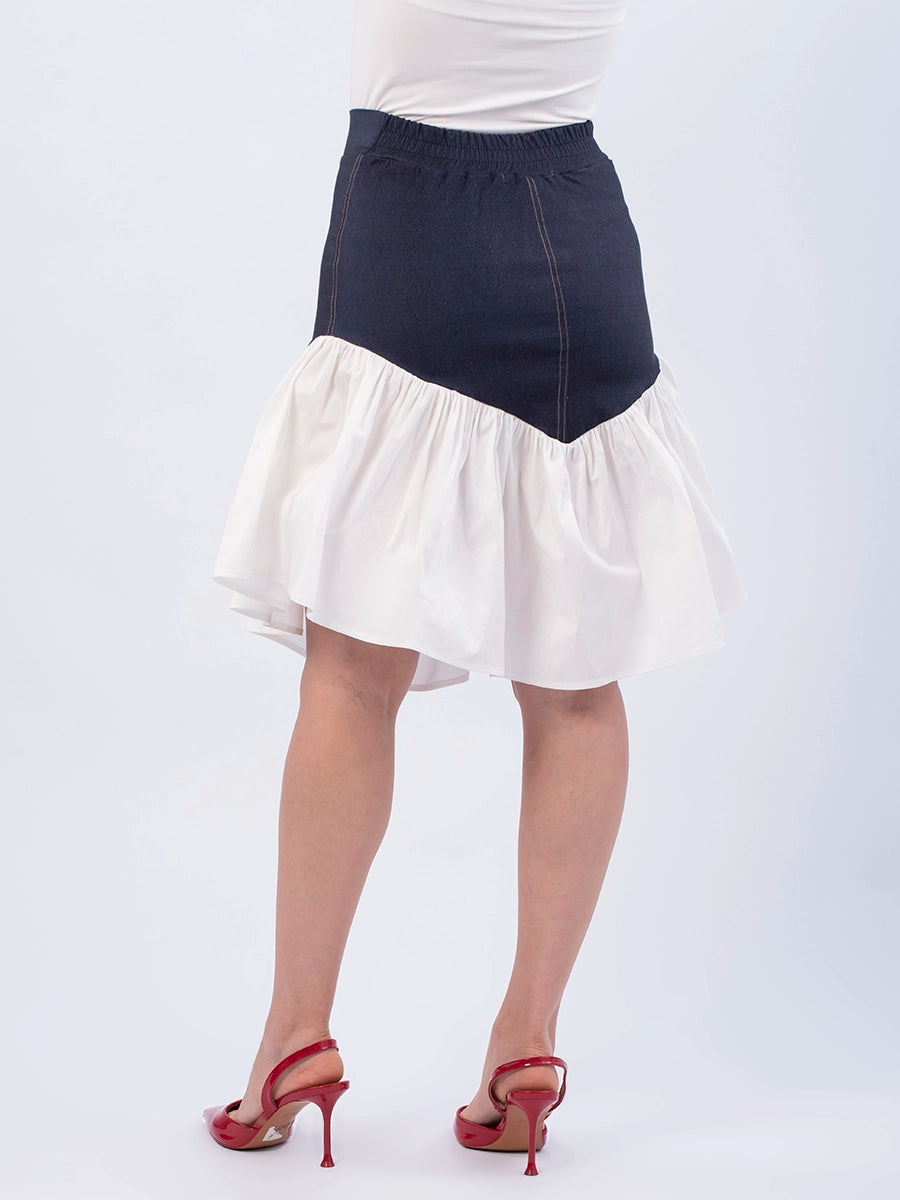 Falda Isabella Chambray  Azul Oscuro