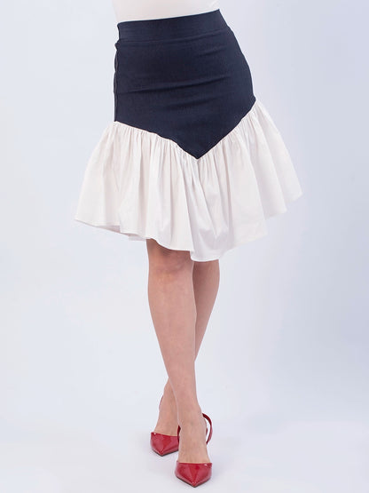 Falda Isabella Chambray  Azul Oscuro