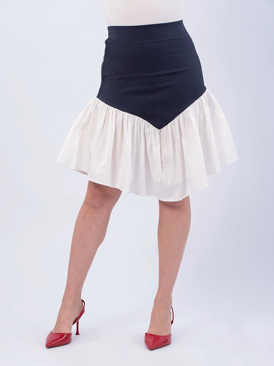 Falda Isabella Chambray  Azul Oscuro