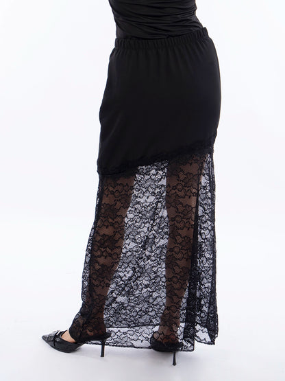 Falda Larga Tull Negro