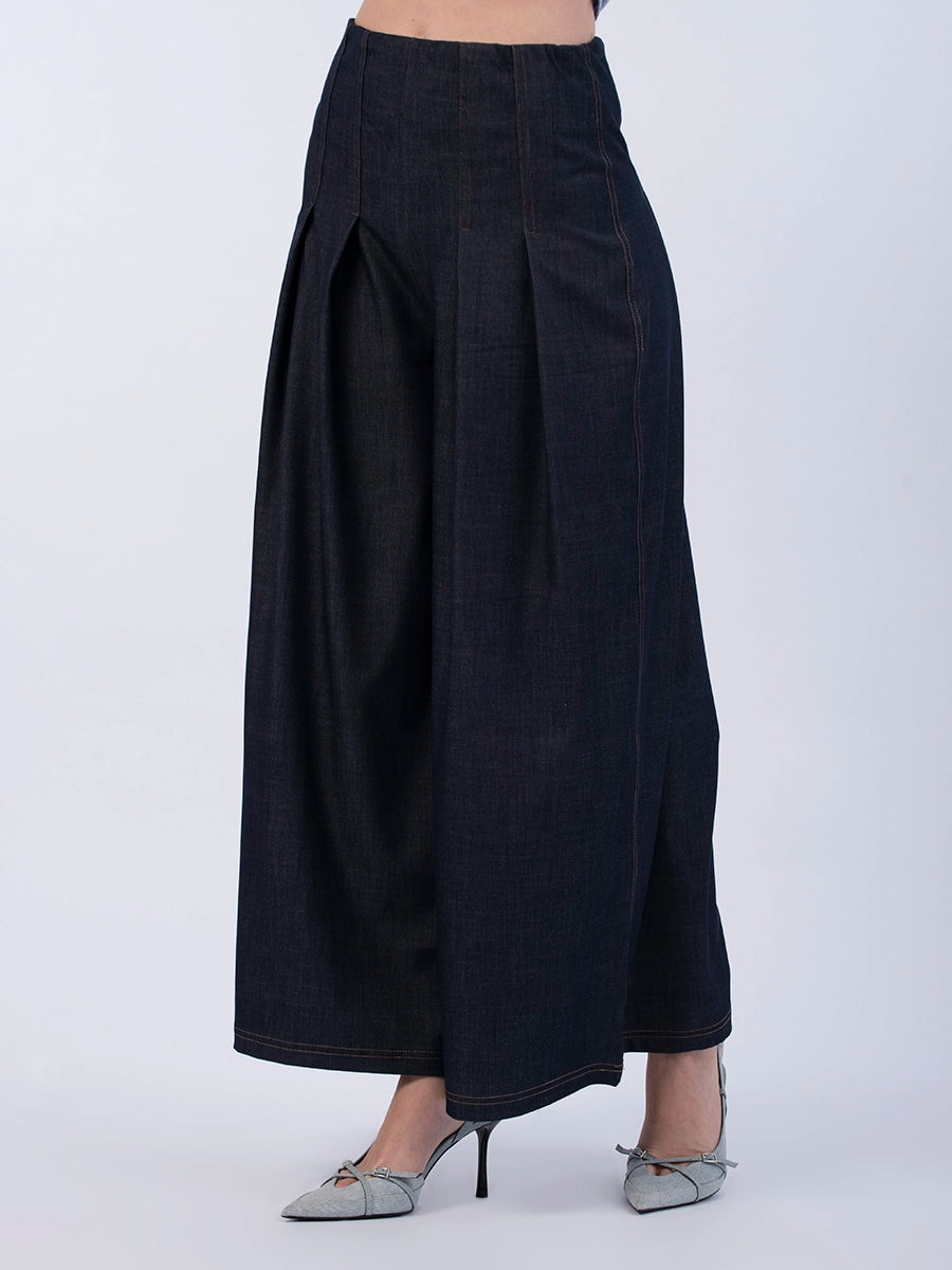 Palazzo Chambray Azul Oscuro