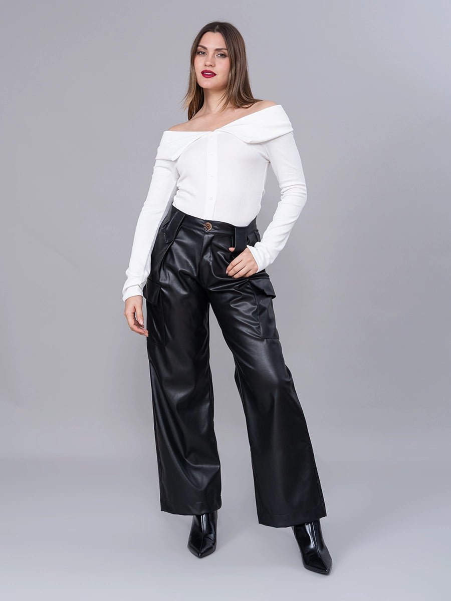 Polo Off Shoulder Blanco Manga Larga - Polo de La Matier