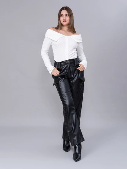 Polo Off Shoulder Blanco Manga Larga - Polo de La Matier