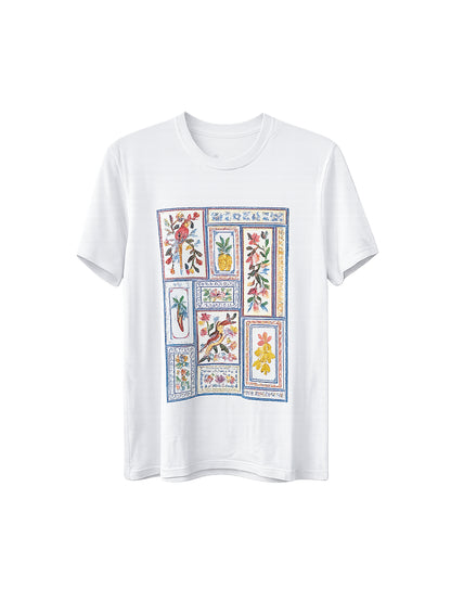 Polo Básico Estampado Blanco