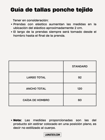 Poncho Tejido Tina Crema - Abrigo de La Matier