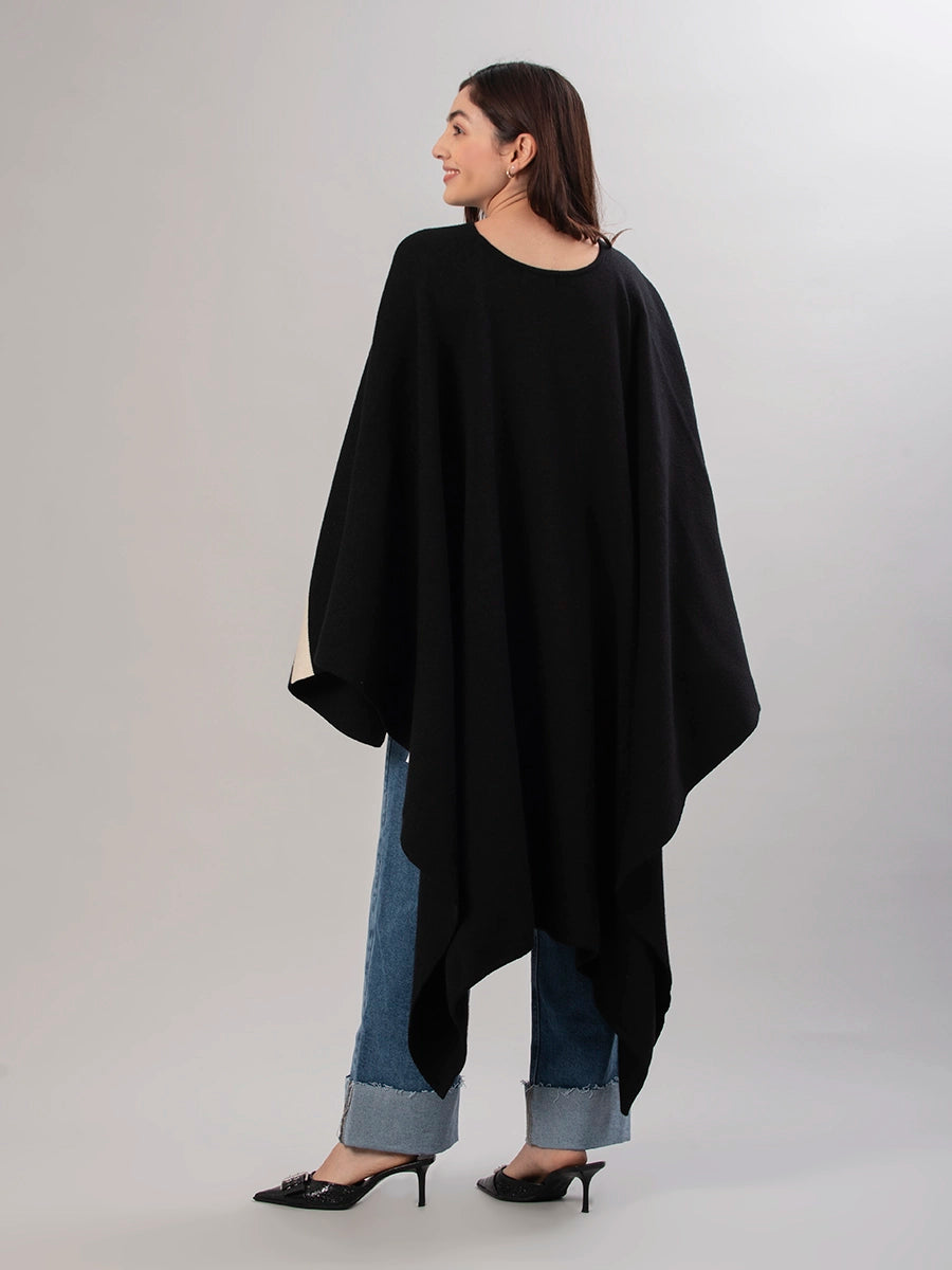 Poncho Tejido Tina Negro