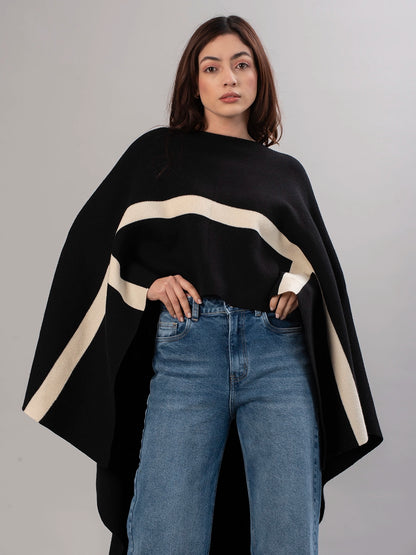 Poncho Tejido Tina Negro