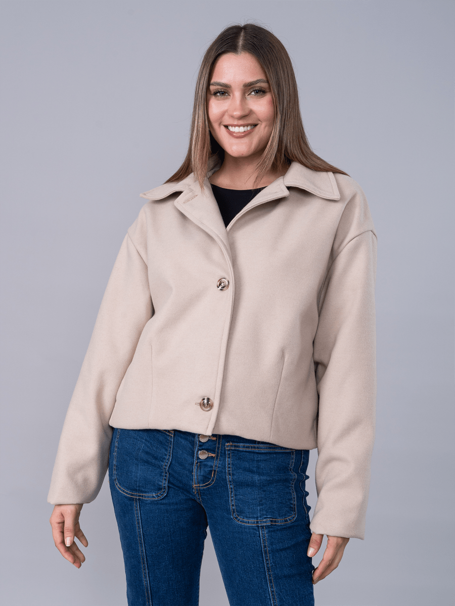 Saco Paño Corto Romina Beige - SACO de La Matier