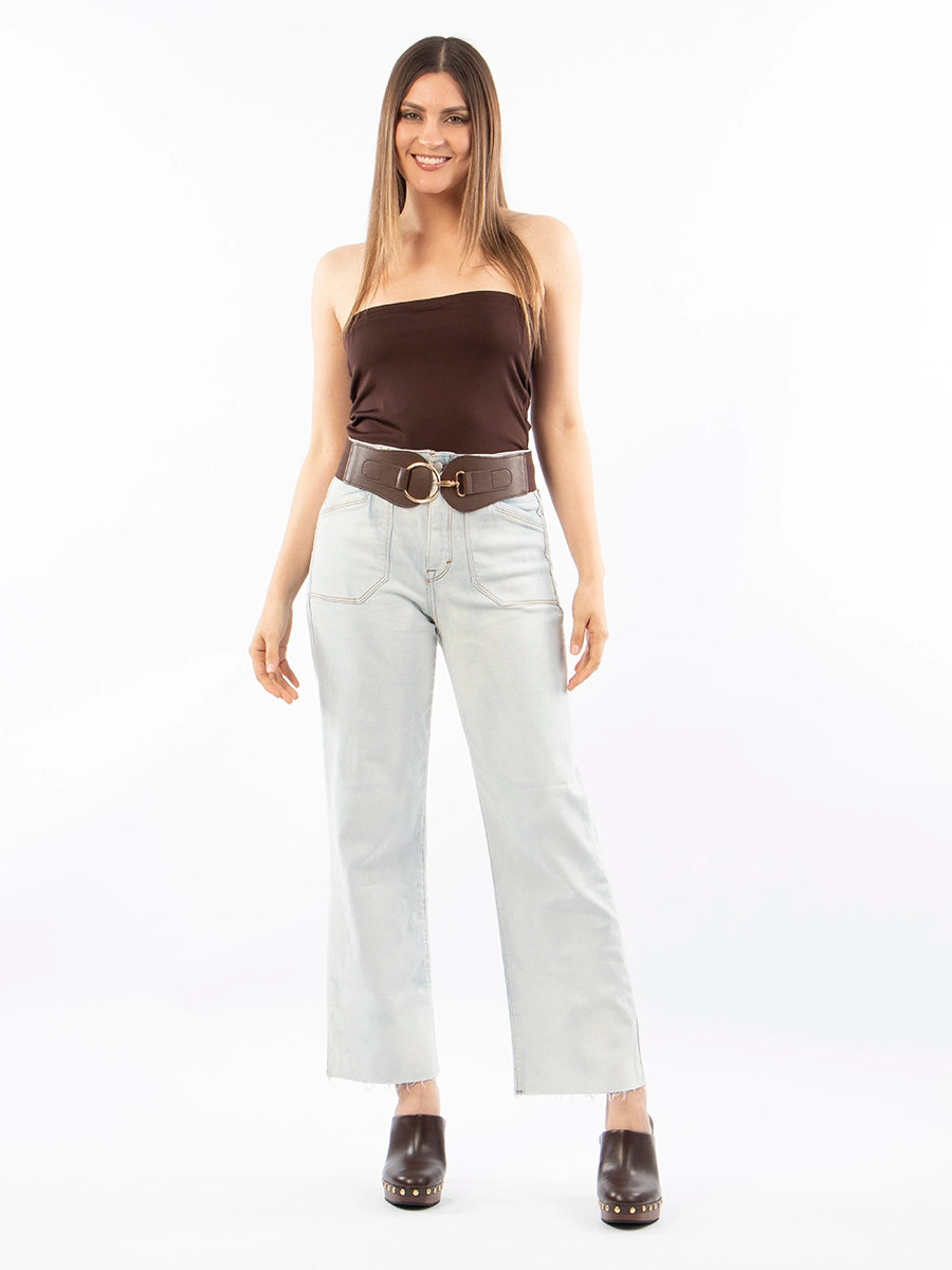 Top Strapless Marrón