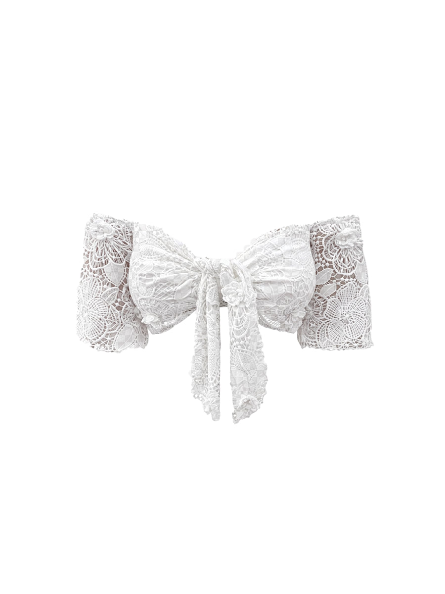 Top Corto Bordado Alexia Blanco