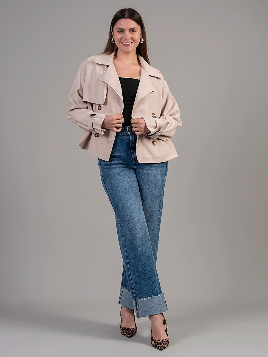 Trench Corto Beige