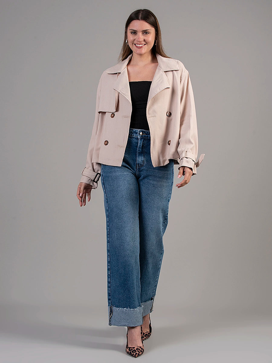 Trench Corto Beige