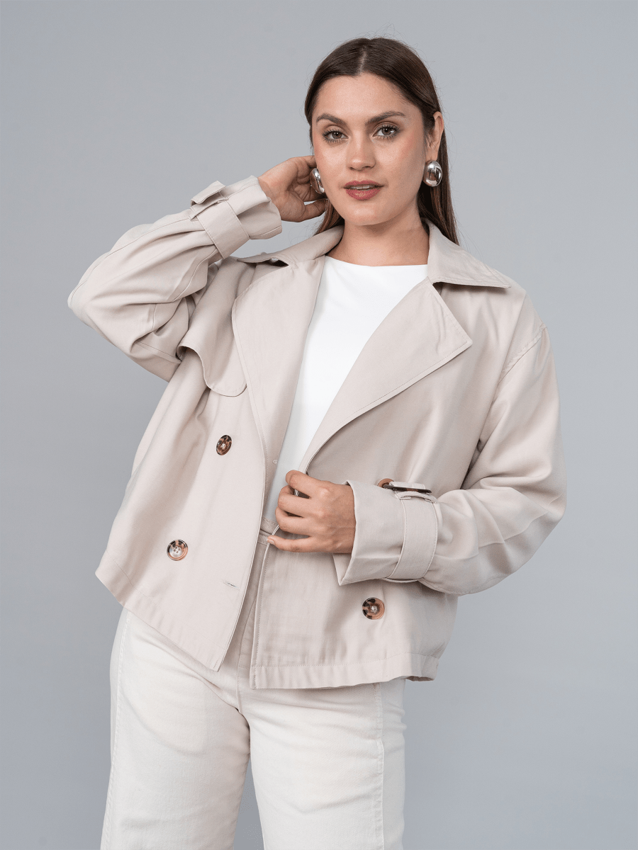 Trench Corto Beige - Trench de La Matier