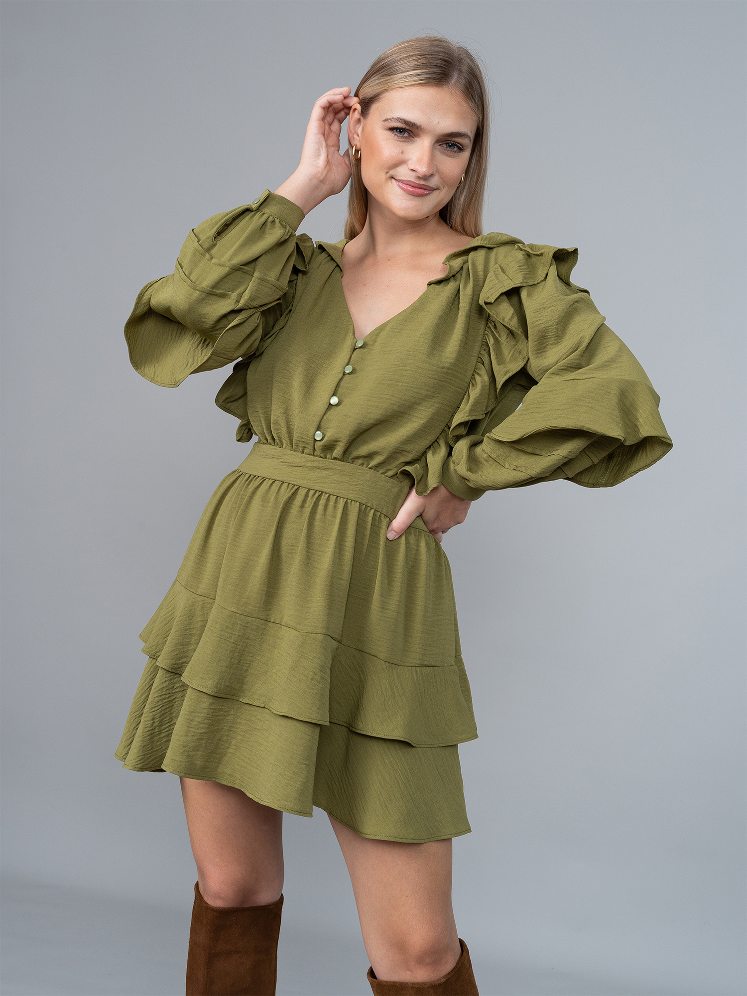 Vestido Aitana Verde en Lino
