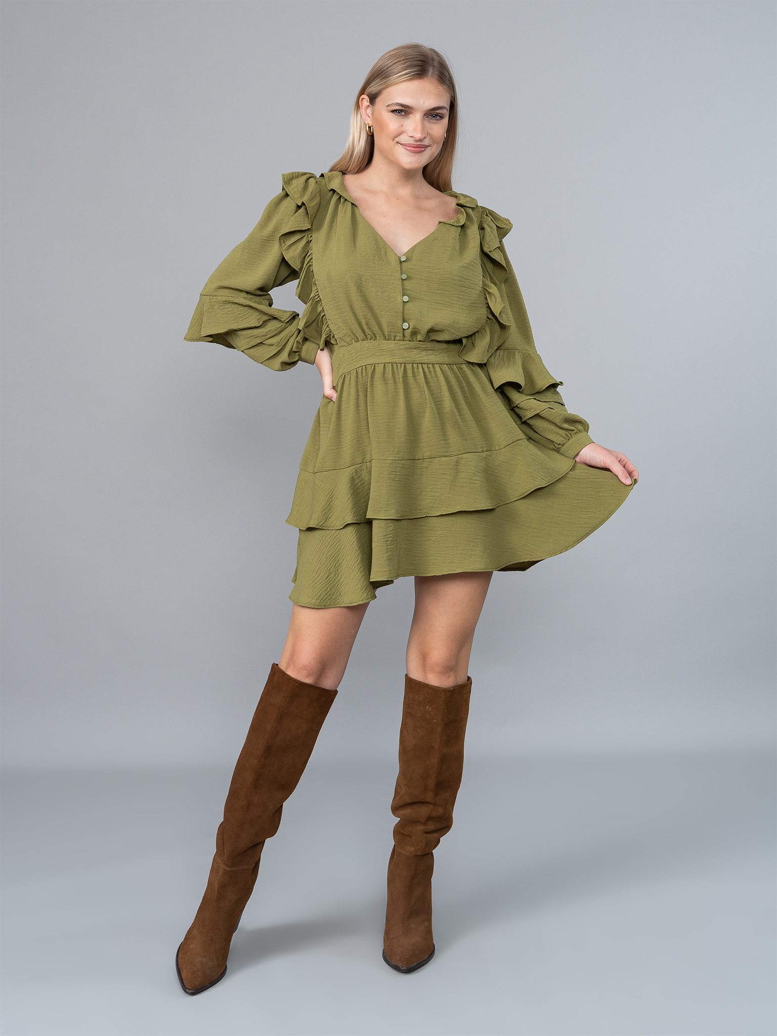 Vestido Aitana Verde en Lino