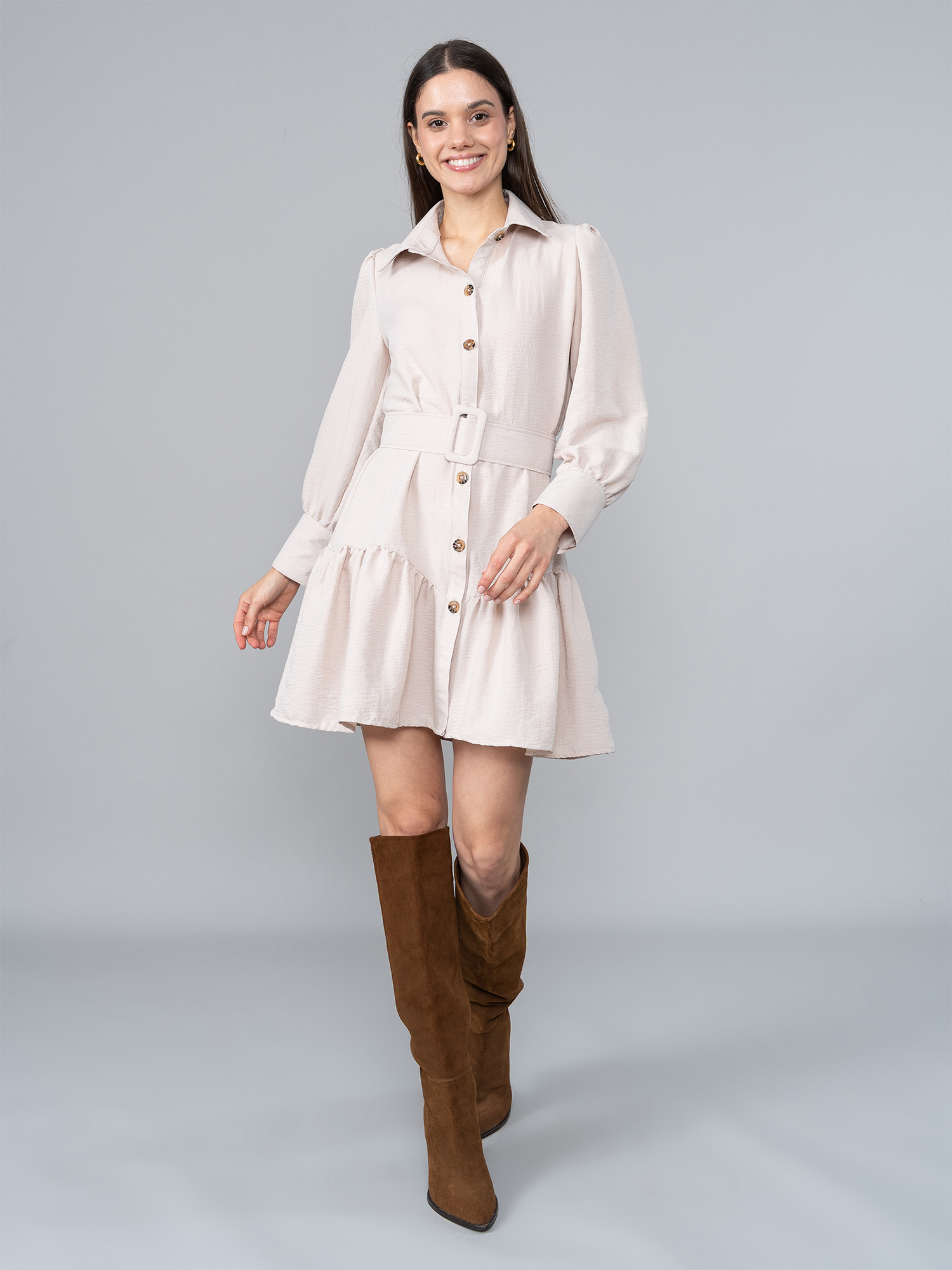 Vestido Alba 2.0 Beige en Chalis