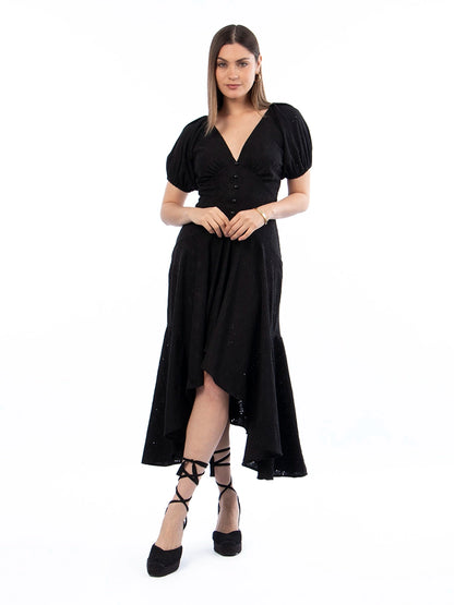 Vestido Broderie Alegra Negro