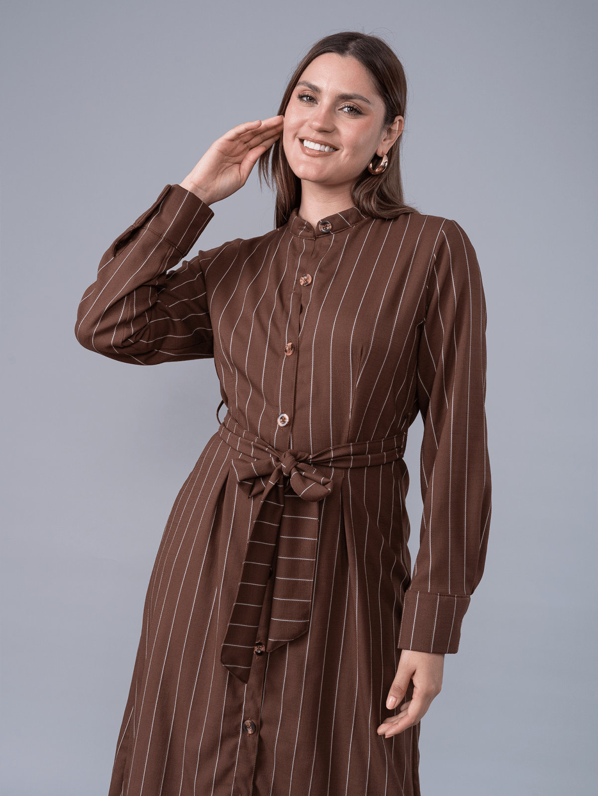 Vestido Camisero Martina Marrón - Vestido de La Matier