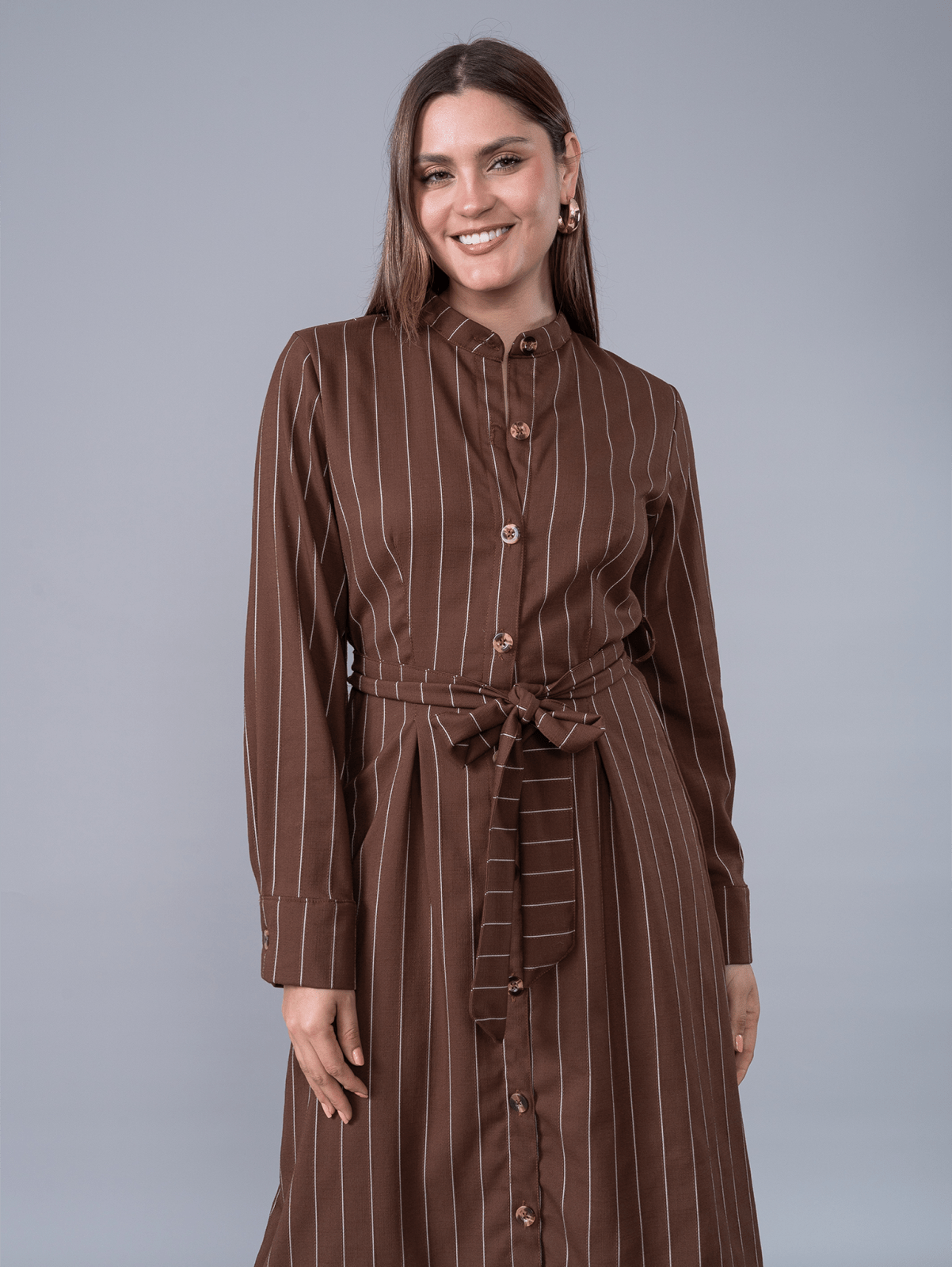 Vestido Camisero Martina Marrón - Vestido de La Matier