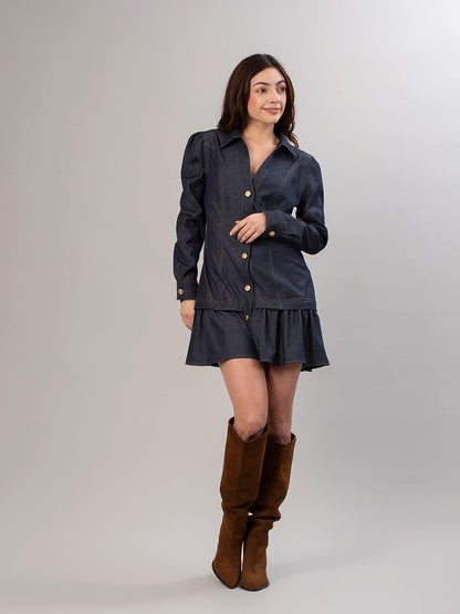 Vestido Chambray Azul Oscuro Valentina