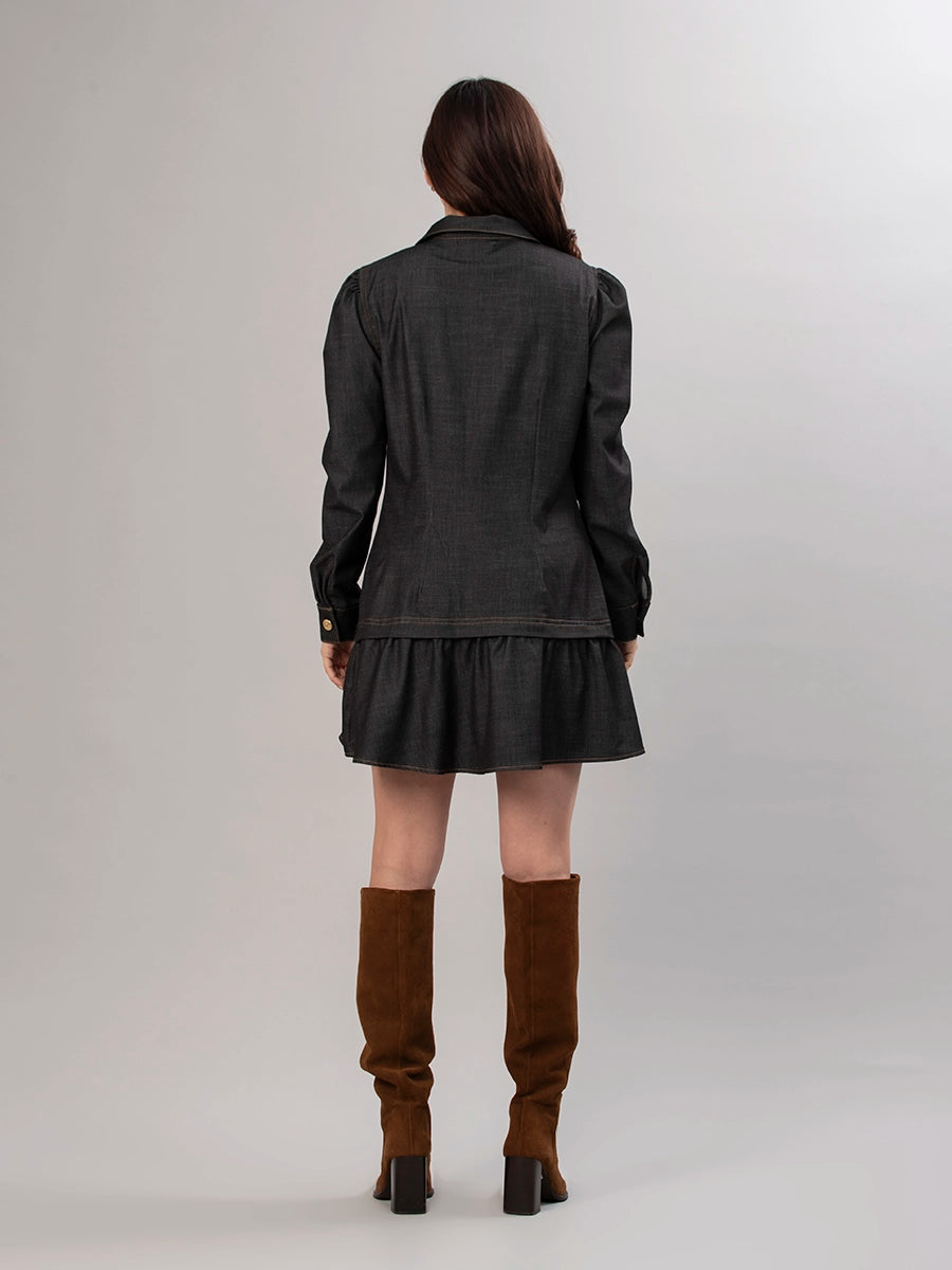 Vestido Chambray Negro Valentina