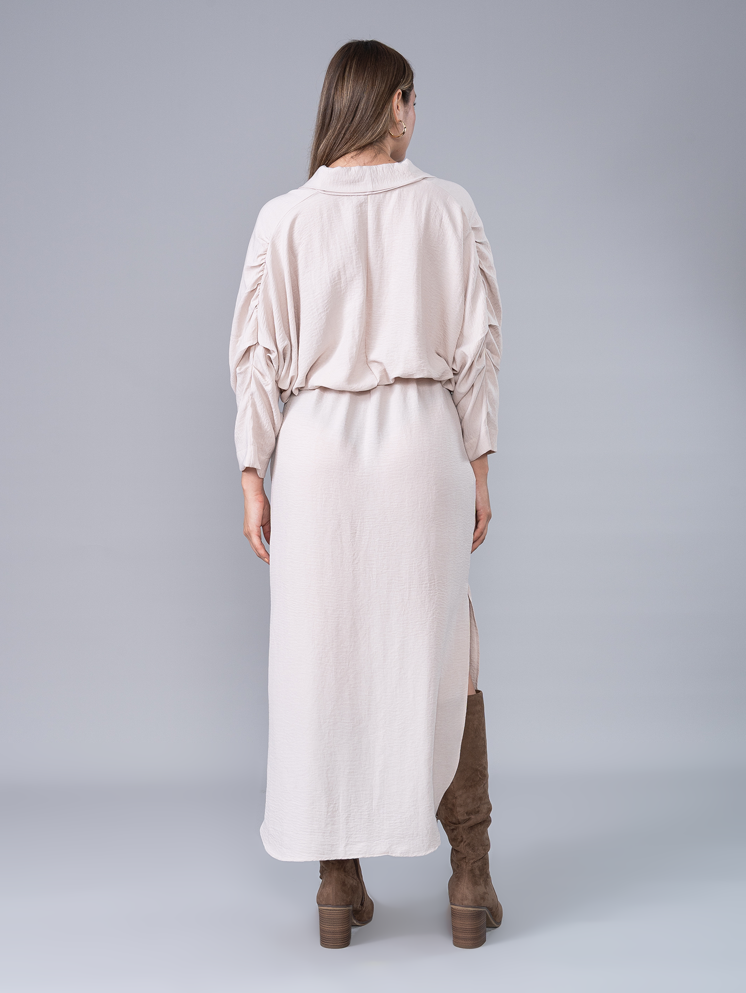 Vestido Largo Delia Beige