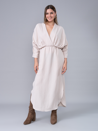 Vestido Largo Delia Beige